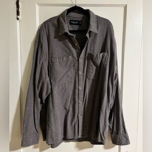 Abercrombie & Fitch Gray Herringbone Button-Up Shirt, XXL
